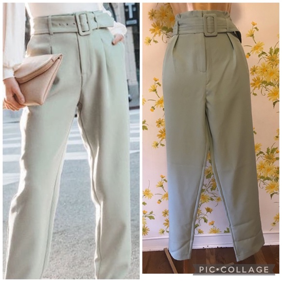 NWT High waist belted pocketed pants size M - Picture 4 of 12